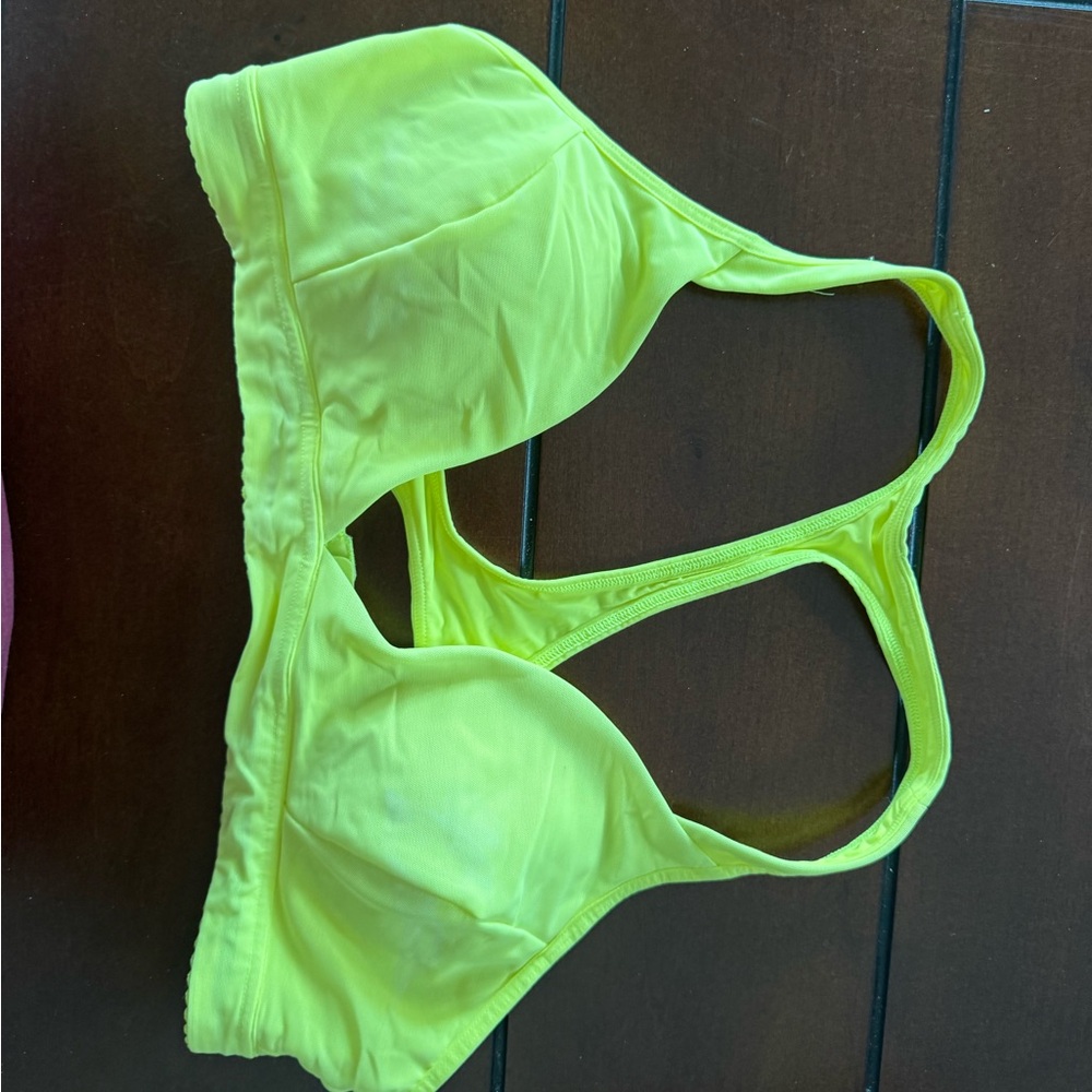 Lululemon Yellow Sports Bra Moisture-Wicking Racerback